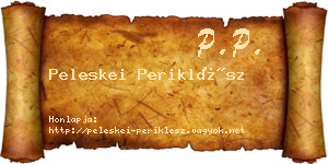 Peleskei Periklész névjegykártya